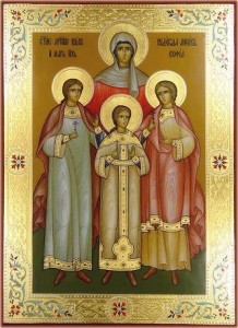 Страдание святых мучениц Веры, Надежды и Любви, и матери их Софии